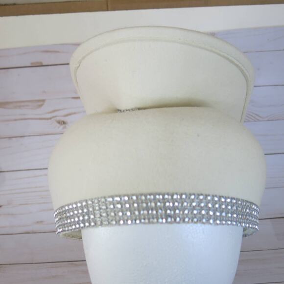 CHARM\'S *NWT* Hat Church/Kentucky Derby/Wedding Rhinestones/Feathers Ivory main image 14